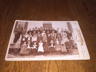 Antique Center Point Iowa School Cabinet Card Photo