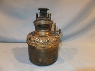 1890 ' s Detailed High Dome B&H Bradley and Hubbard Brass Slip out oil Lamp Font 6