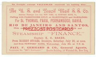 U.  S.  & Brazil Mail S.  S.  Co.  - Steamship Finance 1880 