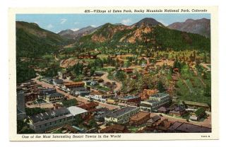 Village Of Estes Park,  Rocky Mountain National Park,  Co Color Linen Postcard