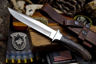 Cfk Handmade Vg10 Stainless Exotic - Black - Vein - Walnut Hunting Bowie Blade Knife