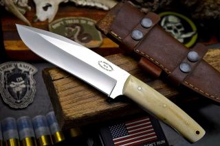 Cfk Handmade Vg10 - Stainless Custom Natural Camel Bone Hunting Edc Blade Knife