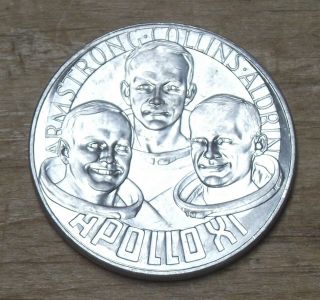 1969 Jpl Apollo Xi Moon Landing Commemorative Coin Made W/heat Shield Metal