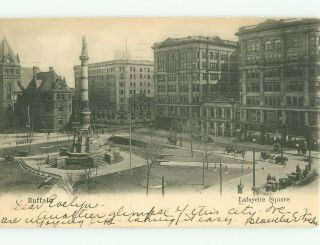 Postcard Buffalo Ny Lafayette Square 1906