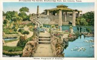 San Antonio Tx Texas Japanese Tea Garden Brackenridge Park Vintage Postcard Pc