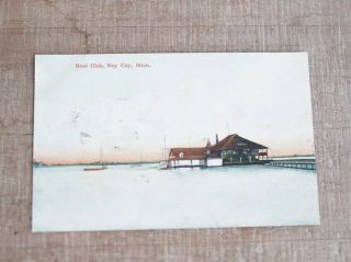 Antique Boat Club C & J Gregory Publishers Bay City Mi Postcard