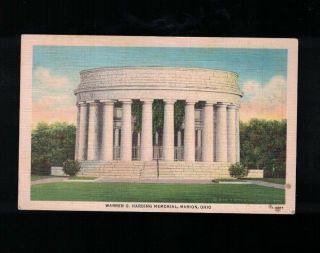 C 1940 Warren G.  Harding Memorial Marion Ohio Postcard