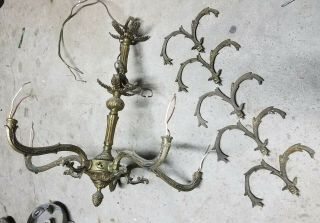Antique Brass 5 Arm Chandelier
