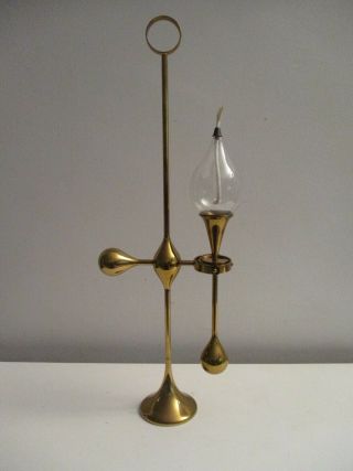 Danish Mid - Century Modern Freddie Andersen Maritime Drops Gimbal Oil Lamp Candle