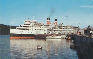Canada Steamship Lines S.  S.  Tadoussac At Saguenay Dock Quebec Canada Postcard