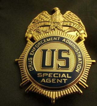 Copper Golden Brooch Dea Drug Enforcement Aoministration Badge Pin 5.  5 7.  5cm Rn