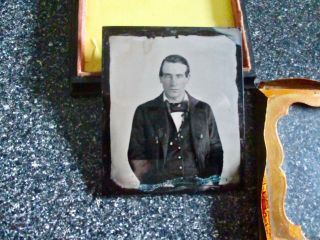 Vintage Union Case With Ambrotype Of A Well Dressed Man 1/4 Plate