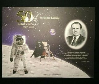 Apollo 11 50th Anniversary 2019 Engraved Print: The Eagle Has Landed 2 Of Set