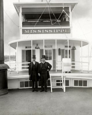 1907 - President Teddy Roosevelt W/ Rough Rider Lt John Mcllhenny - Aboard Steamboat
