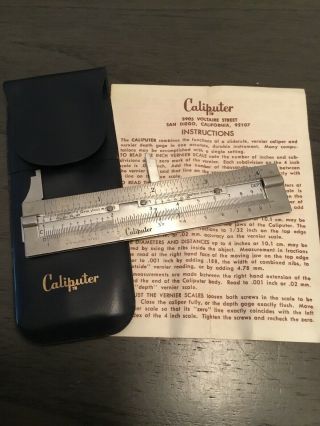 Vintage 1959 Caliputer Caliper Case Instructions Antique Machinist Tool C90h