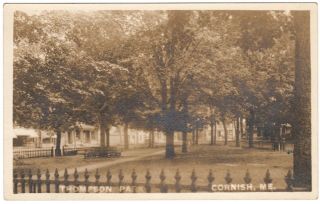 Cornish Me - Thompson Park Tree Lined View Maine Rppc Real Photo Postcard 1910s
