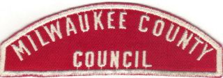 Boy Scout Rws Milwaukee County / Council Red & White Full Strip