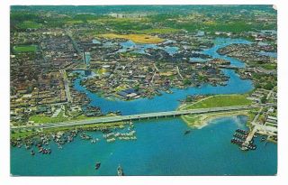 The Merdeka Bridge From The Air,  Singapore Vintage Postcard 777f
