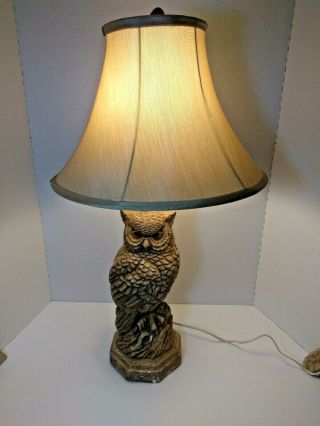 Vintage Brown Owl Table Lamp