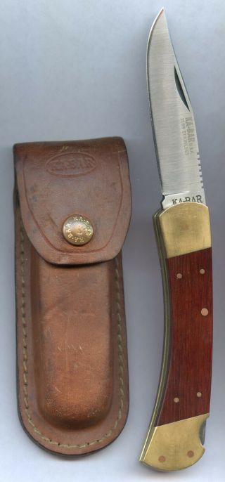 Ka - Bar Usa.  Model 1189 Vintage Hunting Pocket Knife With Leather Sheath Os.