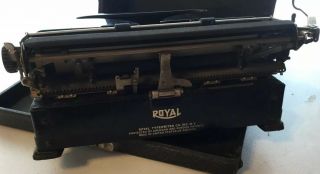 Vintage Royal Portable Typewriter Touch Control Black 1930s Era Glass Keys 5