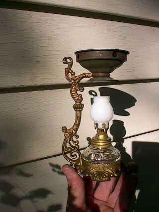 Old Small C.  1900 Vapo Cresolene Antique Miniature Oil Lamp W/original Top Pan A,