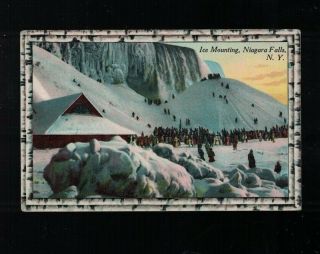 1911 Ice Mounting Niagara Falls York Postcard