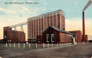 Winona Minnesota Bay State Milling Co Street View Antique Postcard K105645