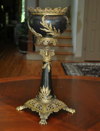 Antique Bradley And Hubbard B&h Oil Lamp Stand