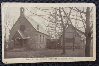 Springdale,  Connecticut Manuel Episcopal Church Rppc Real Photo Postcard