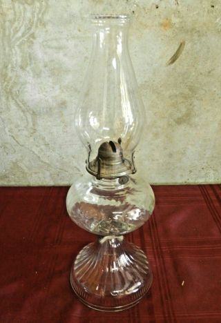 Vintage Glass Hurricane Kerosene Oil Lamp,  White Flame Light Co.