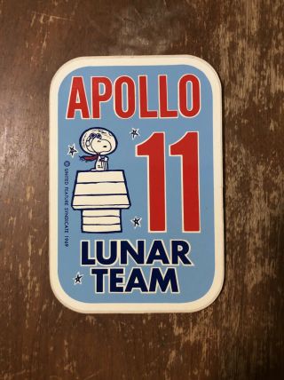 Vintage Snoopy Apollo 11 Lunar Team Nasa Sticker Decal