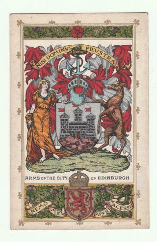 Early Arms Of The City Of Edinburgh Scotland ? Postcard