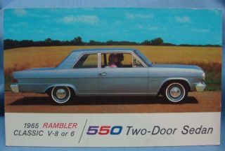 1965 Rambler Classic 550 2 Door Sedan Car Vintage Postcard 3d 81