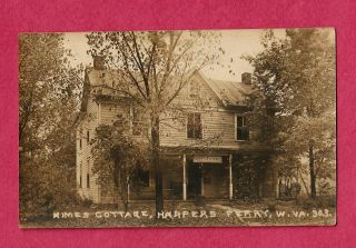 Harpers Ferry,  Wv,  Real Photo Post Card View Of Himes Cottage Ca 1910,  Fine Rppc
