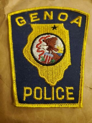 Genoa Illinois Police Patch Vintage Old Cheesecloth Shoulder Patch Rare?