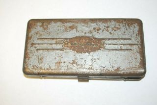 Vintage Craftsman Metal 1/4 In Drive Set Hinged Metal Box 3 1/2 X 6 Quality Usa