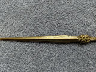 Antique Vintage Solid Brass Letter Opener Church Circa 1920 Early 20th Century 6