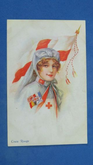 Ww1 Patriotic Postcard 1914 1918 Red Cross Nurse Theme