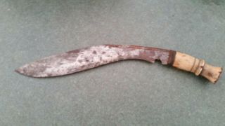Antique Heavy Duty Thick Steel Kukri Knife Curved Blade Machete Tribal Bone Nr