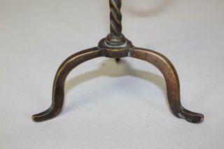 A MUSEUM QUALITY AND RARE 18TH C BRASS RUSHLIGHT IN SMALL SIZE AND GREAT SURFACE 6