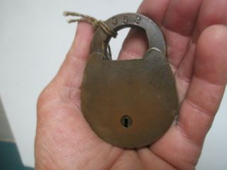 VTG Antique Solid Brass Miller Lock Co Phila USA Padlock w 352 Key 352 5