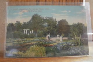1911 Manheimer Pergola & Flower Beds Como Park St Paul Minnesota Postcard