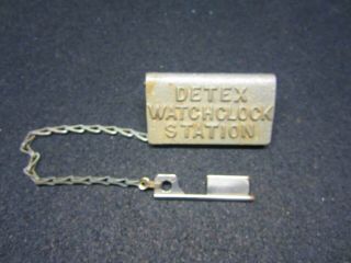 Vintage - Detex Watchclock Station With Chain And Key