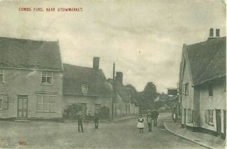 Pc Combs Ford Street Scene Near Stowmarket Suffolk 1905
