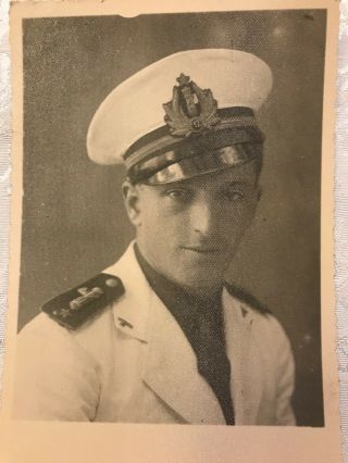 Vintage Late 1930s Photo Of Italian Fascist Officer Of Mvsn In Summer Uniform