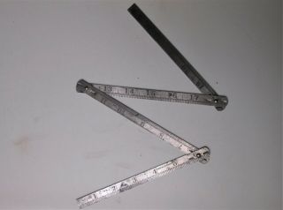 Antique German Made Folding Steel Rule Ruler