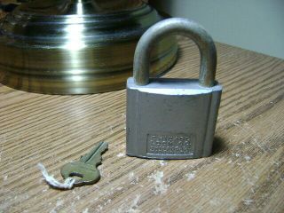 Vintage Chicago Lock Co.  Padlock With Chicago Numbered Key