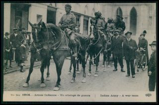 India Military Indian Army Soldier In Wwi Ww1 War Old 1915 Postcard A01