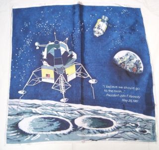 Apollo 11 Nasa Commemorative Moon Landing Acetate Scarf Signed Margaret E Krebs
